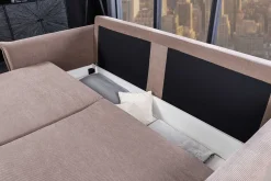 XXL Sofa mit Schlaffunktion APARTMENT taupe Cord inkl. Bettkasten und Kissen