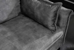 XXL Sofa mit Schlaffunktion APARTMENT grau Samt inkl. Bettkasten und Kissen
