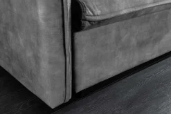 XXL Sofa mit Schlaffunktion APARTMENT grau Samt inkl. Bettkasten und Kissen
