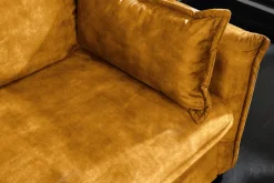XXL Sofa mit Schlaffunktion APARTMENT senfgelb Samt inkl. Bettkasten und Kissen