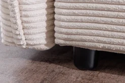 XXL Sofa mit Schlaffunktion APARTMENT beige Cord inkl. Bettkasten und Kissen