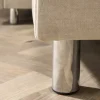 XXL Wohnlandschaft KENT 305cm champagner beige Vogue Velours Samt Federkern mit Hocker