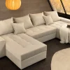 XXL Wohnlandschaft LODGE 315cm champagner beige Cord Sofa mit Schlaffunktion