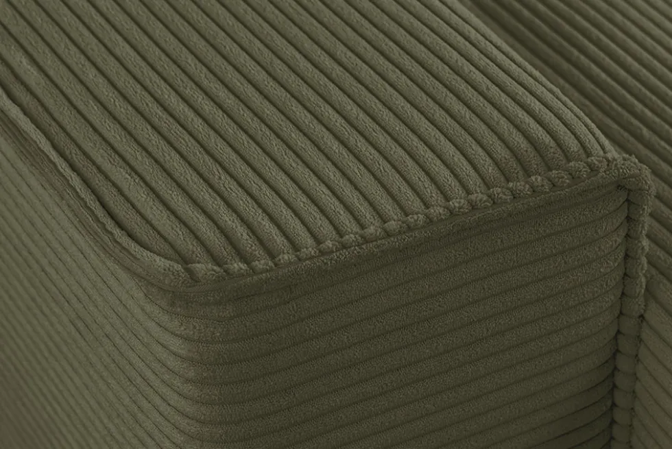 XXL Wohnlandschaft LODGE 315cm grün Cord Sofa mit Schlaffunktion und Stauraum