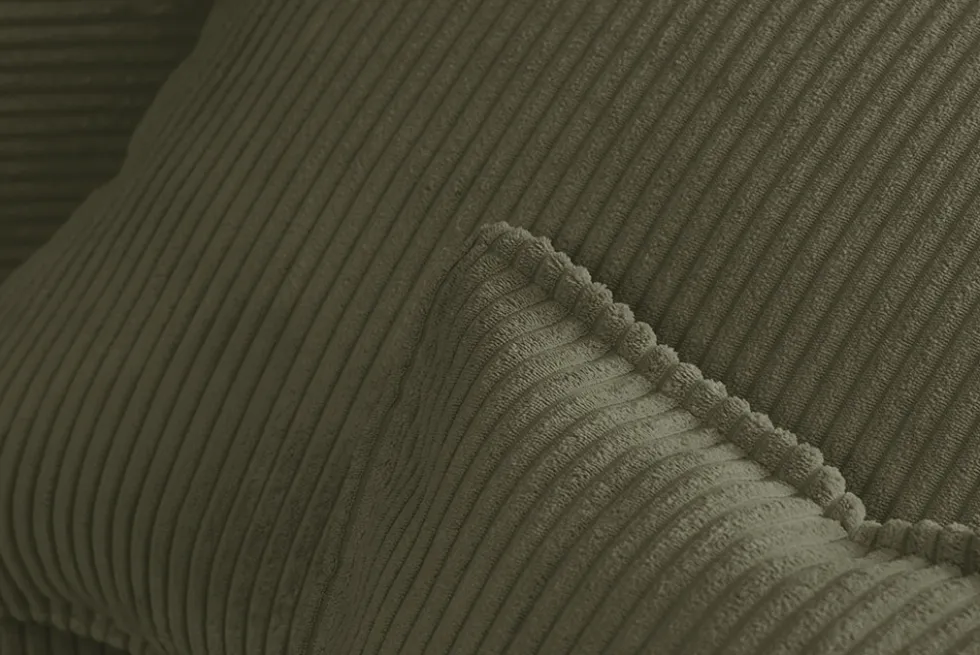 XXL Wohnlandschaft LODGE 315cm grün Cord Sofa mit Schlaffunktion und Stauraum