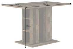 Zeitloser Esstisch MODENA 110cm natur Altholz-Optik mit Stauraum