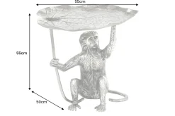 Design Beistelltisch WILDLIFE MONKEY 60cm silber Metall handmade