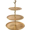 Design Etagere ABSTRACT 50cm gold Metall mit drei Etagen