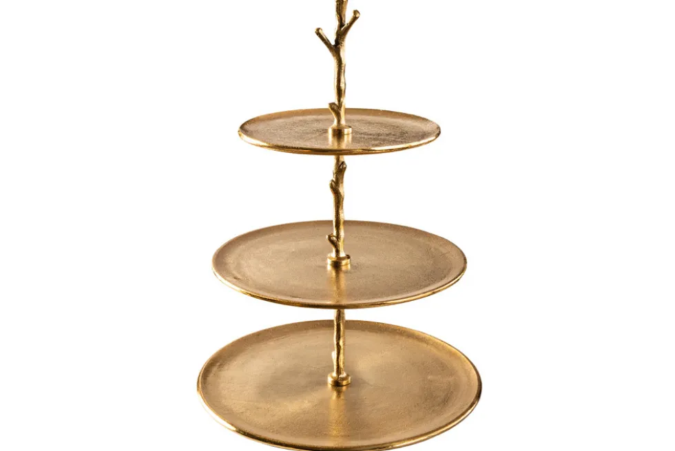 Design Etagere ABSTRACT 50cm gold Metall mit drei Etagen