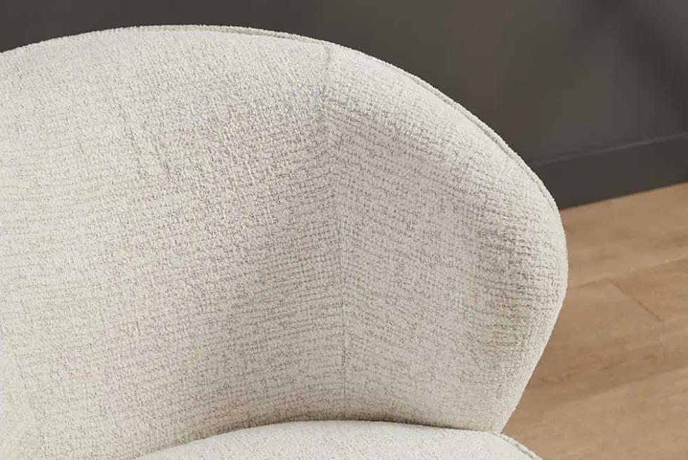 Drehbarer Design Sessel GATSBY beige Bouclé Tweed Soft 360°