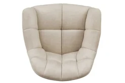 Drehbarer Design Stuhl PAPILLON beige Samt Eiche Massivholz mit Armlehnen