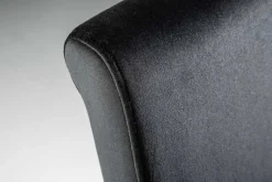Eleganter Stuhl MODERN BAROCK schwarz Samt Stuhlbeine aus Edelstahl