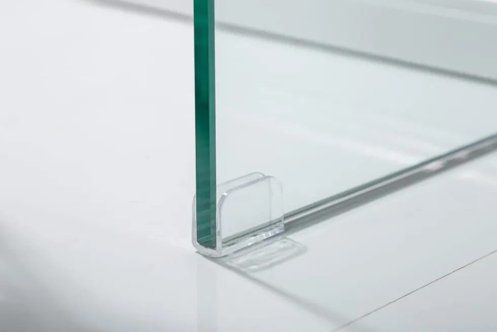Extravaganter Glas Konsolentisch FANTOME 100cm transparent Schreibtisch Ganzglastisch