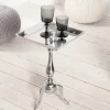 Filigraner Beistelltisch TRAYFUL 55cm silber Aluminium Tablett-Tisch