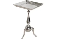 Filigraner Beistelltisch TRAYFUL 55cm silber Aluminium Tablett-Tisch
