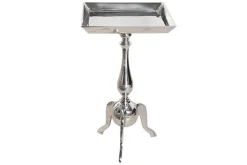 Filigraner Beistelltisch TRAYFUL 55cm silber Aluminium Tablett-Tisch