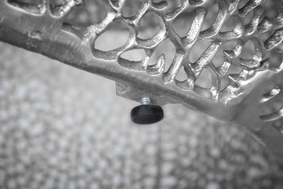 Filigraner Design Couchtisch ABSTRACT LEAF 130cm silber Handarbeit