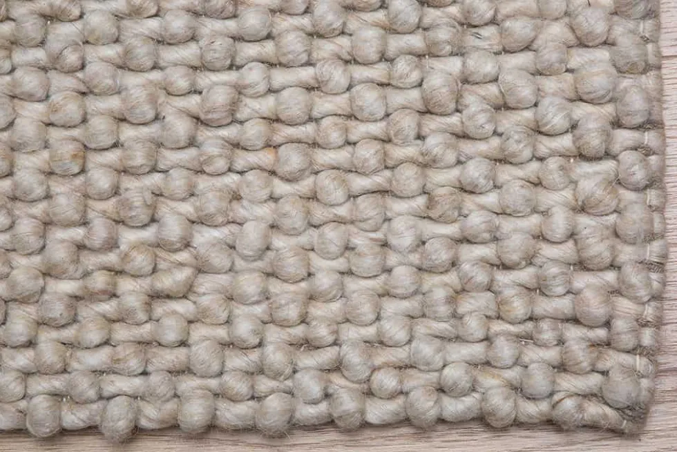 Handgearbeiteter Teppich WOOL 240x160cm beige aus Wolle