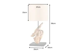 Treibholz Tischlampe HYPNOTIC 60cm natur Leinen-Schirm